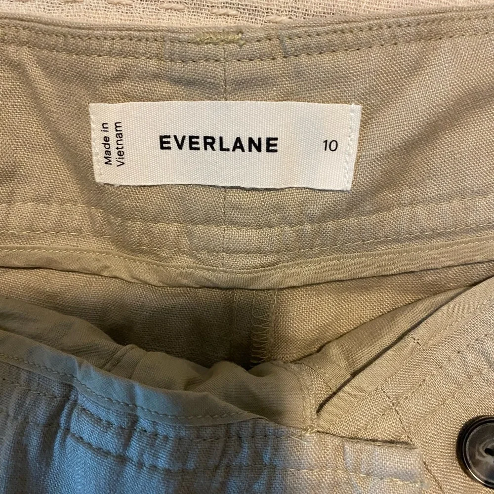 NWT Everlane European Flax Linen High Waisted Wide Leg Trousers Size 10